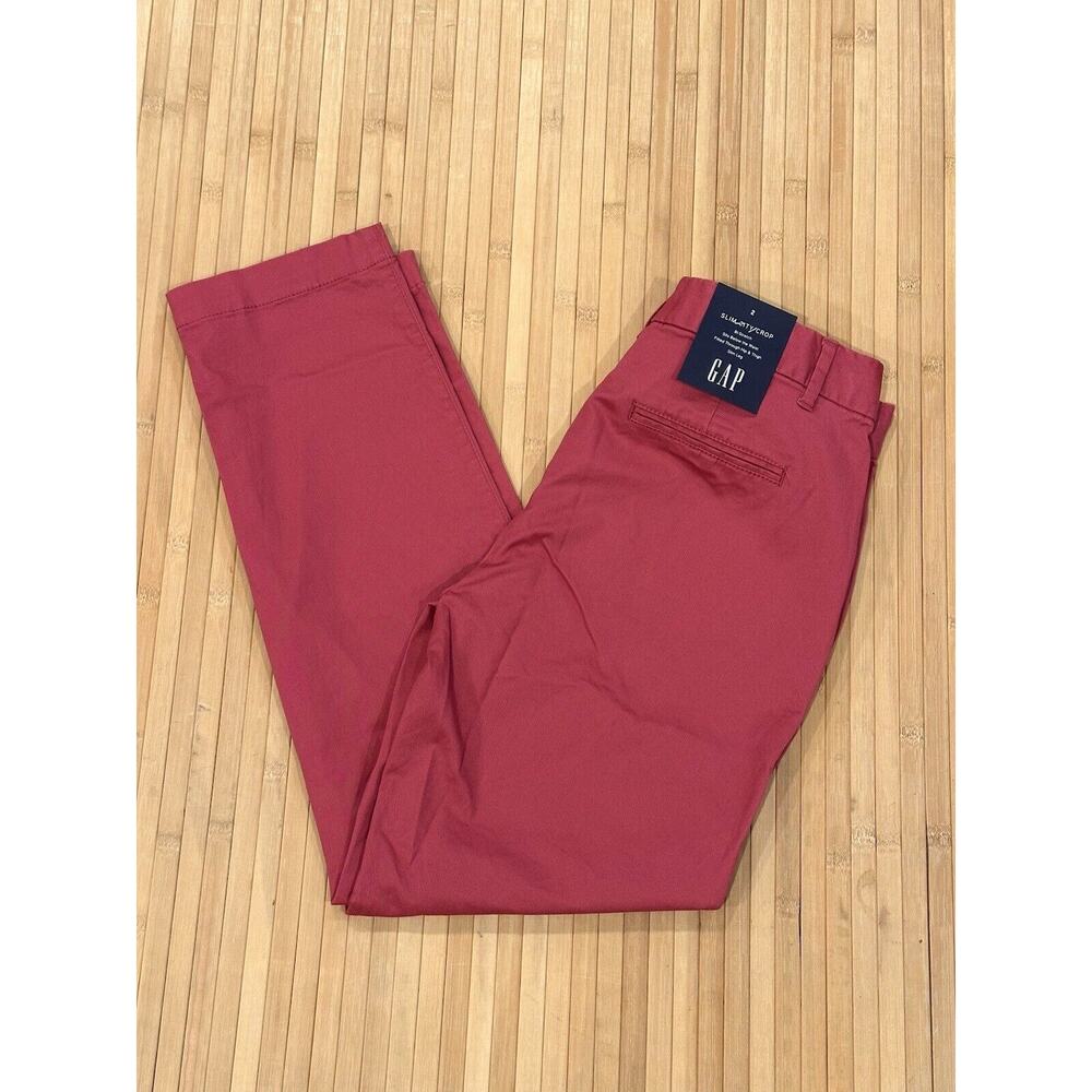 GAP Slim City Crop Burgundy Cotton Women’s Size 2 Pants NEW RETAIL $60 - Picture 2 of 10